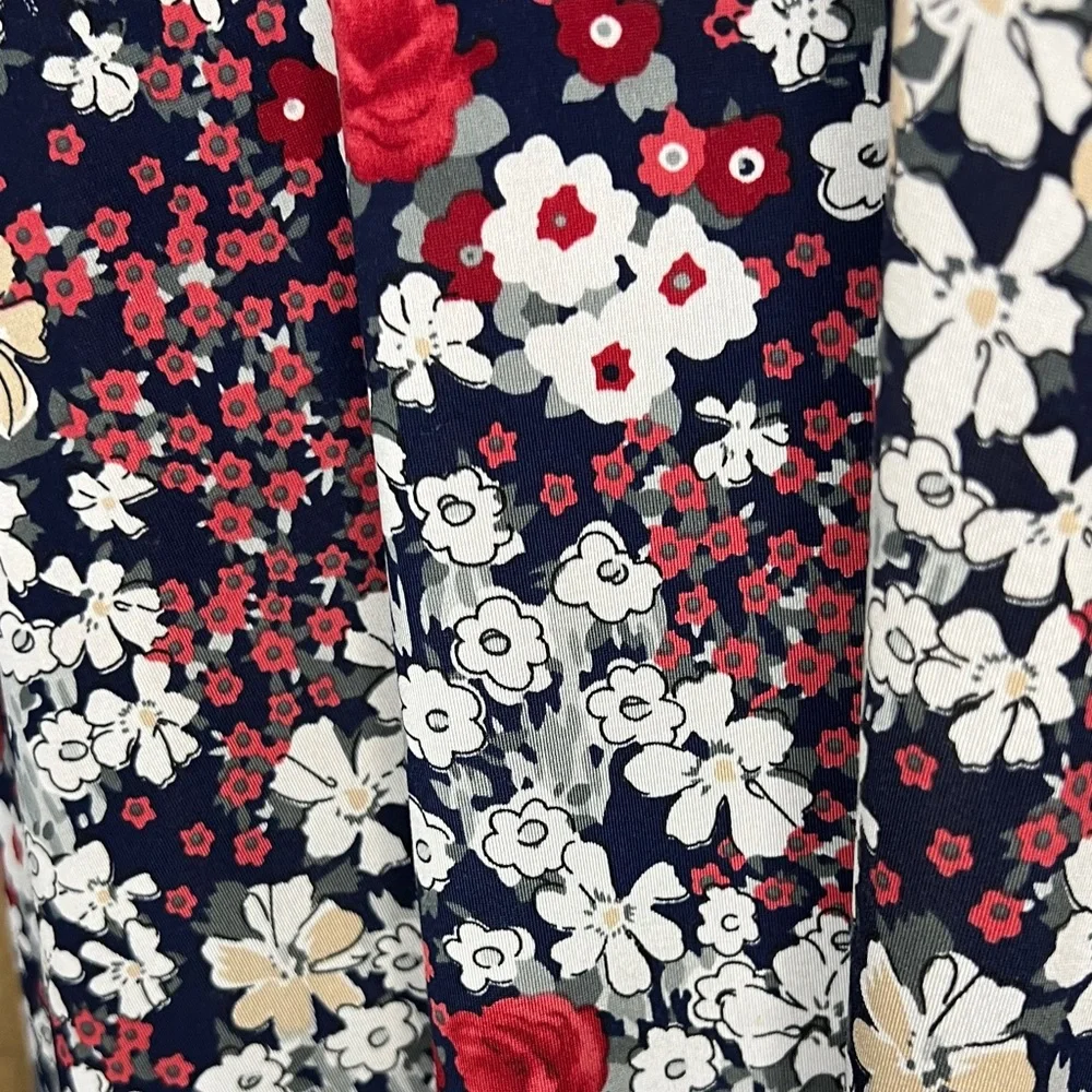 Kaileigh (stitch fix haul) Floral Wrap Midi Dress - Navy, Red & White, grey - Picture 3 of 6
